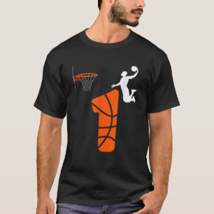 1 jaar oud slam dunk zijn mijn 1e verjaardag baske t-shirt