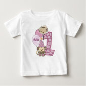 1 jaar oud verjaardagsshirt CJ-orchid style#2 (Voorkant)