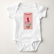 1 jaar oude Happy Birthday t shirt ontwerp