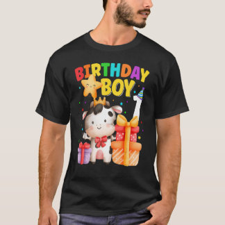 1 Jaar Oude Verjaardag Jongen 1e Koe Boerderij Die T-shirt
