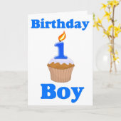 1 jaar oude Verjaardag Jongen Kaart (Gele Bloem)