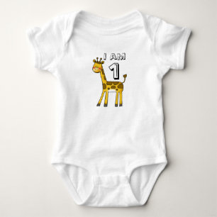 1 jaar oude verjaardag jongen/meisje (giraffe) romper