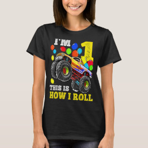 1 jaar oude vrachtwagen van de eerste verjaardag v t-shirt