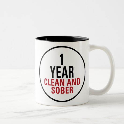 1 jaar reinigen en Sober Tweekleurige Koffiemok (Rechts)