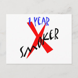 1 jaar Rood Ex-roker Briefkaart