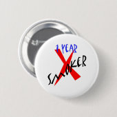1 jaar Rood Ex-roker Ronde Button 5,7 Cm (Voorkant /achterkant)