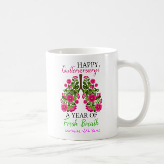 1 jaar rookvrije prijsopgave met magenta Floral Lu Koffiemok