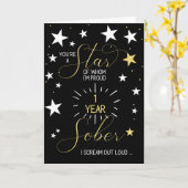 1 jaar Sobriety Jubileum You're a Star Kaart (Gele Bloem)