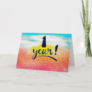 1 Jaar Sobriety Verjaardag / Jubileum Kaart