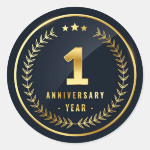 1 jaar verjaardag ronde sticker