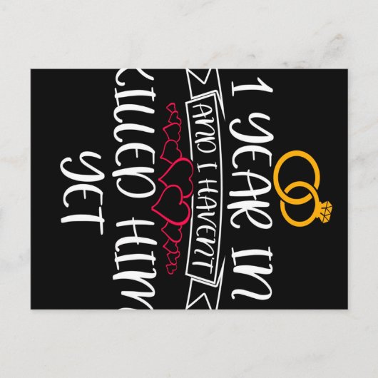 1 Jaar Verloren En Ik Heb Hem Nog Niet Aankondigingskaart (Voorkant)