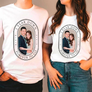 1 Jaar Voorbij 1e Huwelijksverjaardag met Foto T-shirt