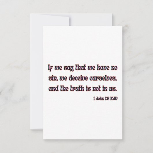 1 Jean 1:8 KJV Bible Verse Carte de voeux plat (Devant)