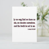 1 Jean 1:8 KJV Bible Verse Carte de voeux plat (Debout devant)