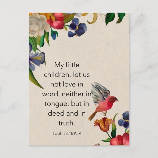 1 Jean 3:18 KJV Carte de mémorisation de verset bi (Devant)