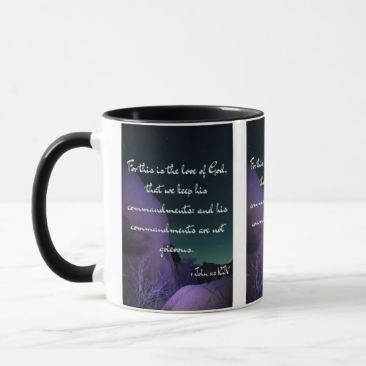 1 Jean 5:3 KJV Bible Verse Pic Mug Deux Tons (Gauche)