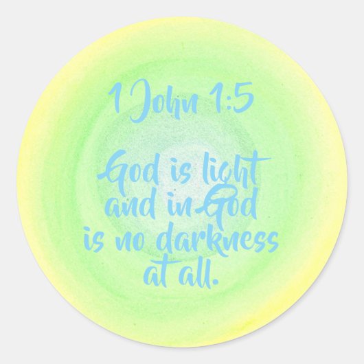 1 Johannes 15: God is licht, geen duisternis, verm Ronde Sticker (Voorkant)