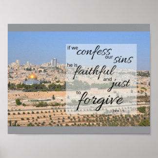 1 Johannes 1:9 Posterprint | Hij vergeeft zonden Poster