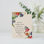 1 Johannes 3:18 KJV Bijbeltekst Geheugenkaart - Po Briefkaart (Staand voorkant)