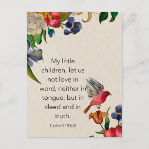 1 Johannes 3:18 KJV Bijbelvers Geheugen Kaart - Br