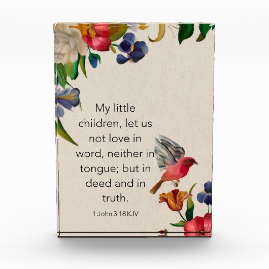 1 Johannes 3:18 KJV Fotoblokken (Voorkant)