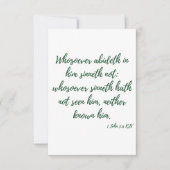 1 Johannes 3:6 KJV Bijbel Verse Groet Kaart (Voorkant)