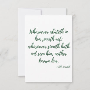 1 Johannes 3:6 KJV Bijbel Verse Groet Kaart