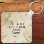 1 Johannes 4 4 De Heer is Groter dan reuzenbijbel Sleutelhanger (Achterkant)