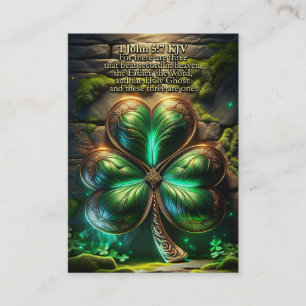 1 Johannes 5:7-8 KJV Kaarten - Trinity Shamrock Visitekaartje