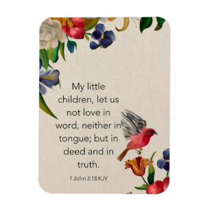 1 John 3:18 KJV Magnet photo flexible