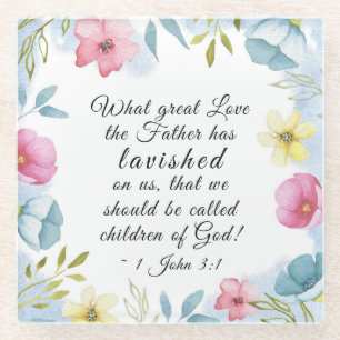 1 John 3:1 Geweldige liefde van de Vader op ons Glazen Onderzetter