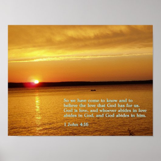 1 John 4:16 Sunset Poster (Voorkant)