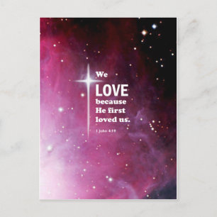 1 John 4:19 Briefkaart