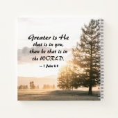 1 John 4:4 Greater is hij die in jou zit Notitieboek (Achterkant)