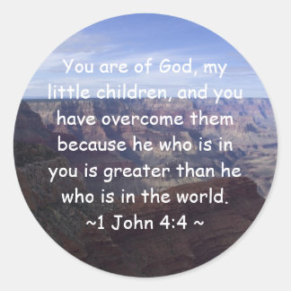 1 John 4:4 Ronde Sticker