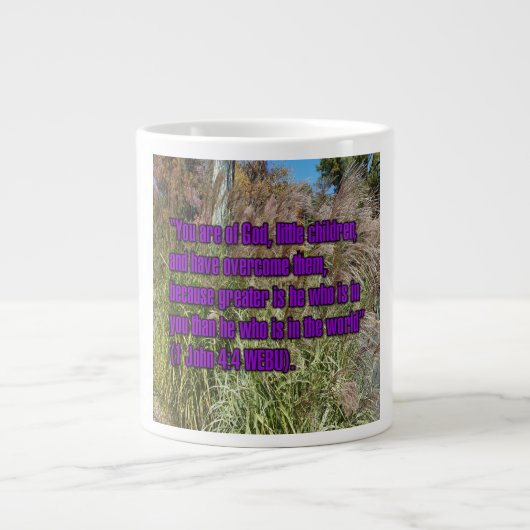 1 John 4:4 WEBU Mug Extra Grote Beker (Voorkant)