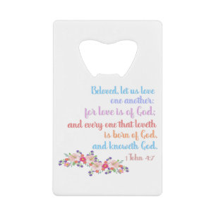 1 John 4:7 Bijbeltekst Verse regenboog Kredietkaart Flessenopener
