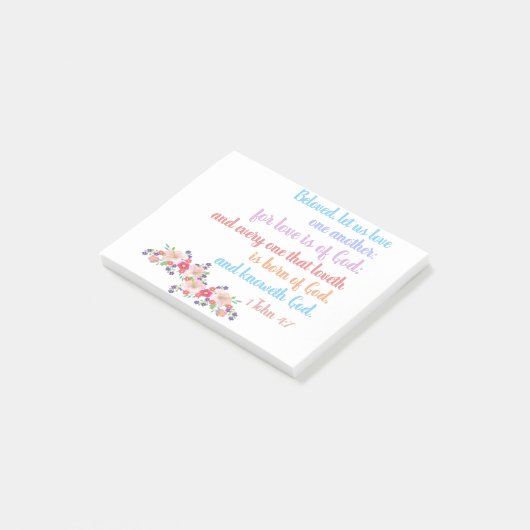 1 John 4:7 Bijbeltekst Verse regenboog Post-it® Notes (Schuin)