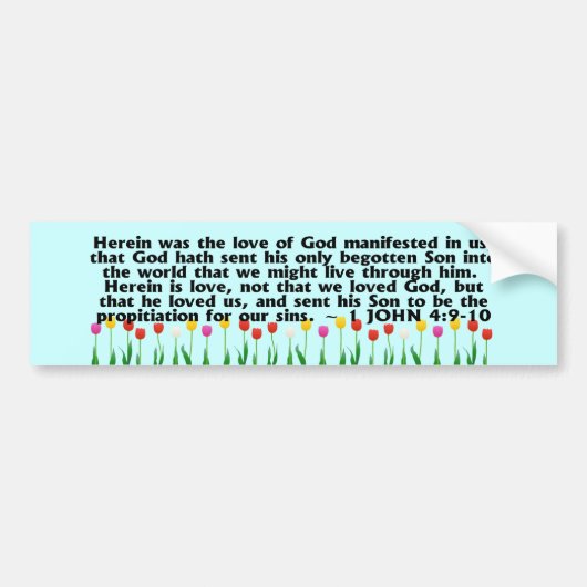 1 John 4:9-10 Bumpersticker (Voorkant)