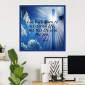 1 John 5:11 Poster (Thuiskantoor)