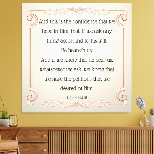 1 John 5:14-15 Canvas Afdruk (Insitu (Woonkamer))