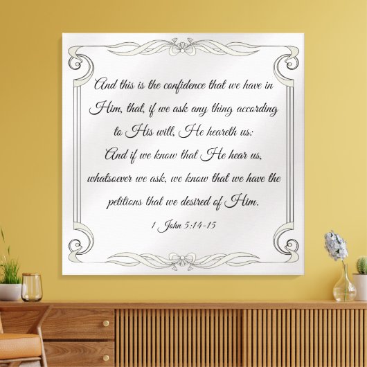 1 John 5:14-15 Canvas Afdruk (Insitu (Woonkamer))