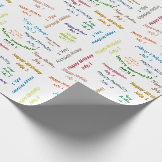 1 juli, cadeaupapier voor thuisdag (Hoek)