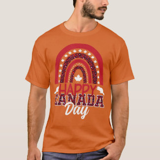 1 juli Happy Canada Day Rainbow Cute Leopard Pri T-shirt