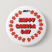1 juli Happy Canada Day Ronde Button 7,6 Cm (Voorkant)