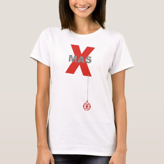 1 Kerstmis met Ornament met kerstbomen T-shirt (Voorkant)