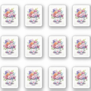 1 kopje bloemen sticker