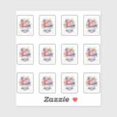 1 kopje bloemen sticker (Vel)