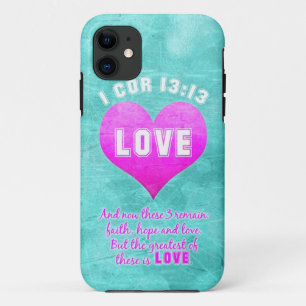 1 Kor 13:13 De Grootste is LIEFDE Bijbelvers Citaa iPhone 11 Hoesje