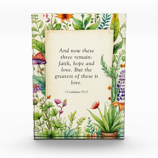 1 Korintiërs 13:13 Christelijk Bijbelvers Fotoblokken (Voorkant)